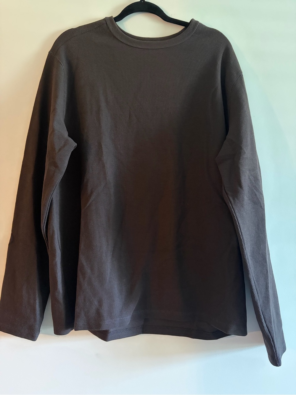NWT - NW - Banana Republic Long-Sleeve Waffle-Knit Thermal Shirt Dark Brown